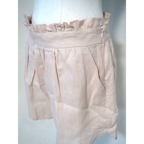 The Femm, Kaiya Rose Pink 100% Linen Shorts $265 NWT! US Size M - Picture 2 of 12